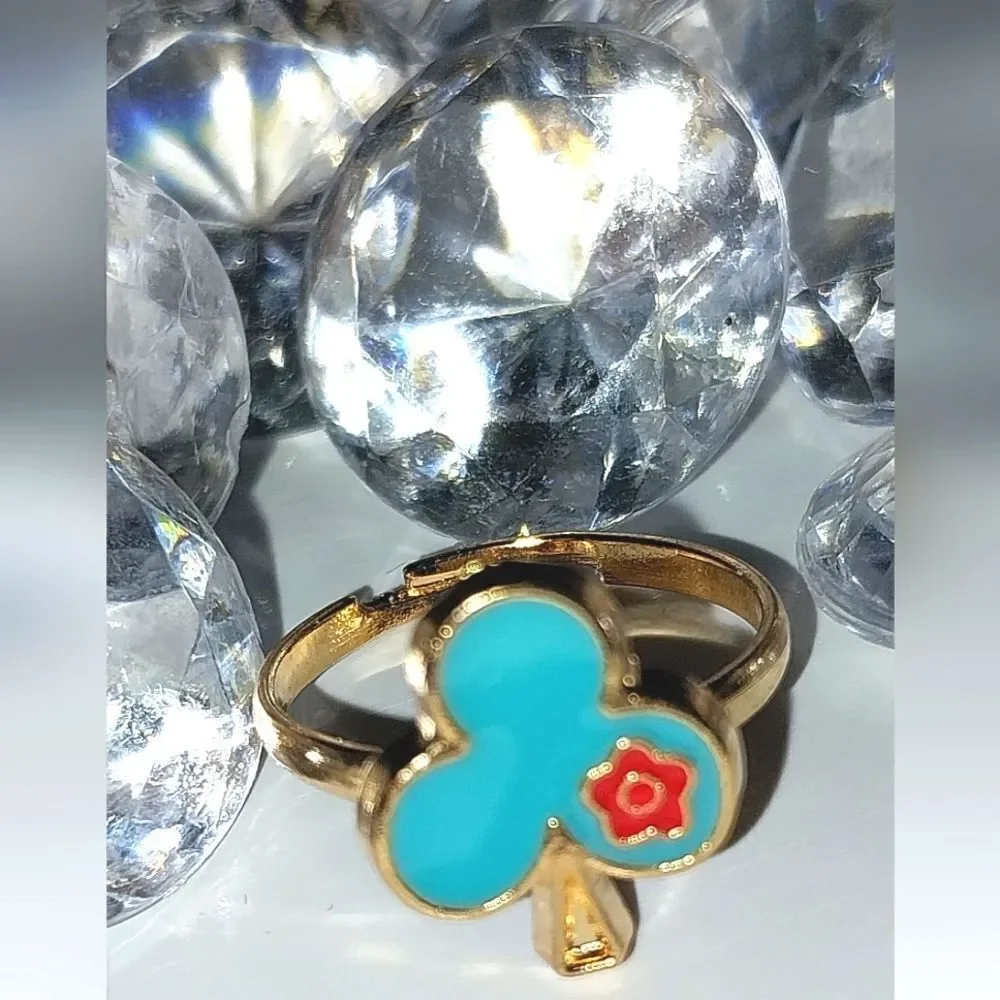 Super cute girls jeweled adjustable ring
